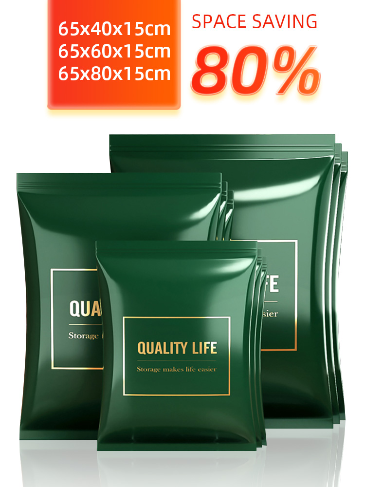 Joybos 4/8/9/12pcs Thicken Vacuum Bags for Clothes/Quilt No Pump Needed Vacuum Bag Storage Organizer Travel Space Saving Bags