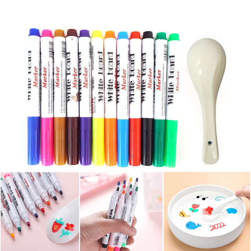 Floating Erasable Water-based Magic Whiteboard Marker Pen Tile Repair Wall Grout for Teaching Kids DIY Drawing Early Education