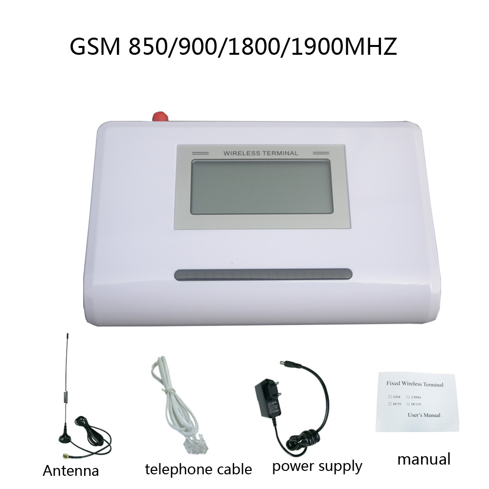 GSM 850/900/1800/1900MHZ Fixed wireless terminal with LCD display， support alarm system， clear voice，stable signal