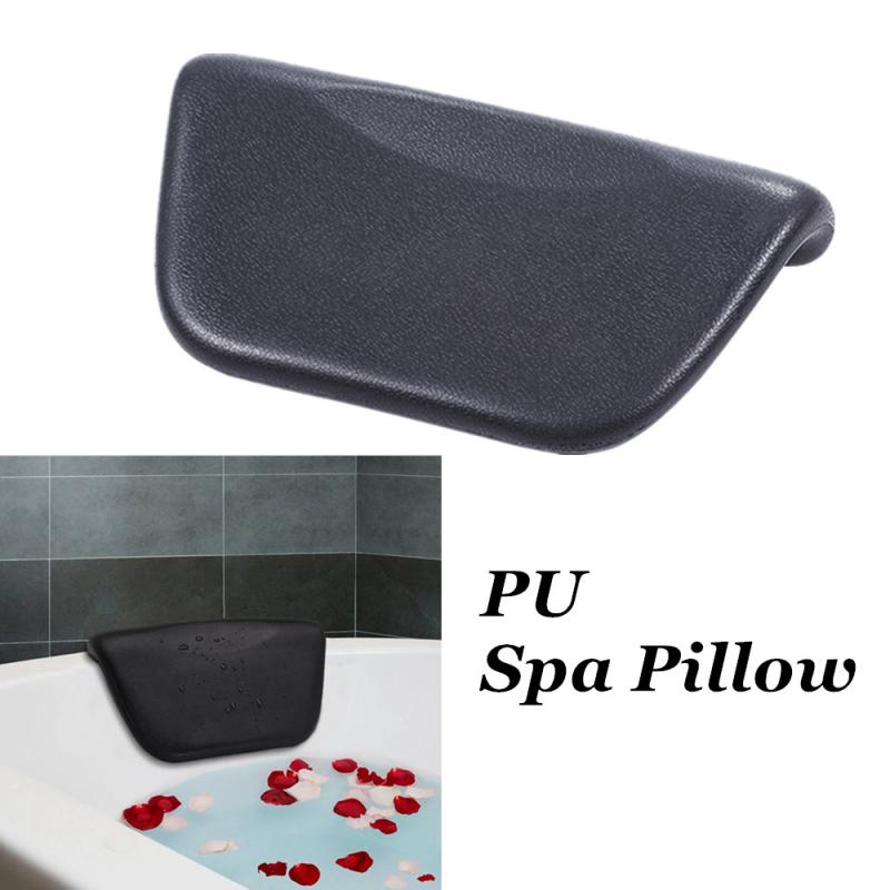-Spa Bath tub Pillow PU Bath Cushion With Non-Slip Suction Cups， Ergonomic Home Spa Headrest For Relaxing Head， Neck， Back