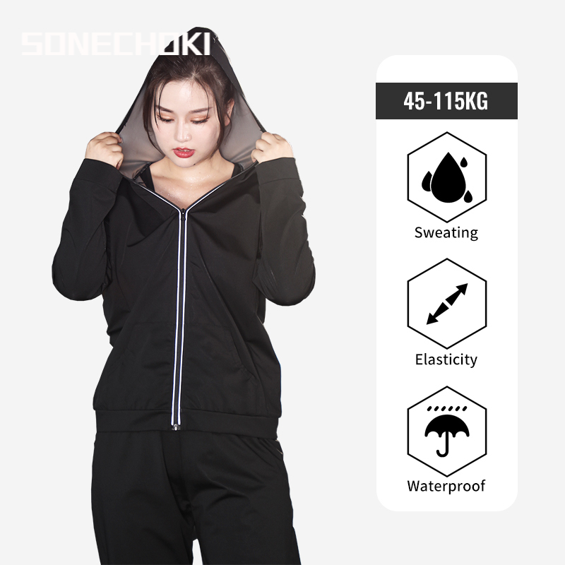 Sauna Suit Women Plus Size Gym Clothing Sets for Sweating Weight Loss Female Sports Active Wear Slimming Tracksuit Women