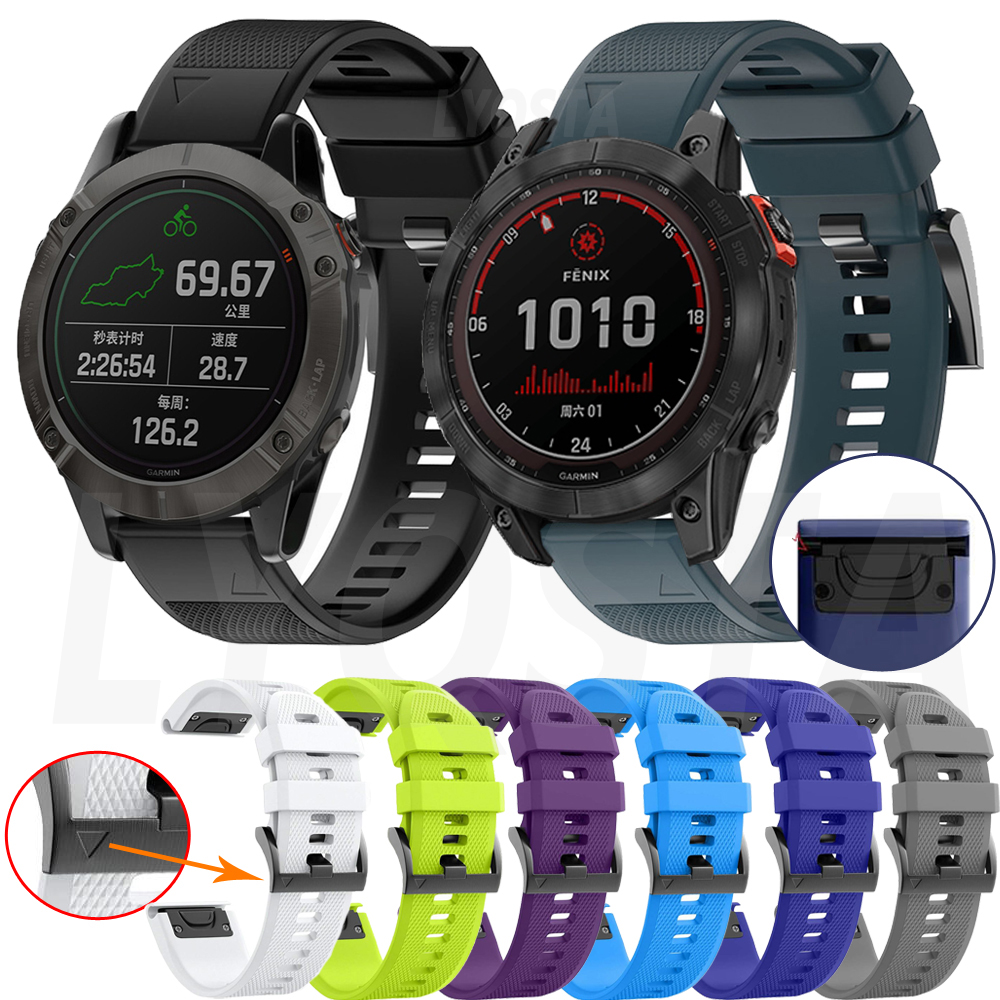 26 22MM Silicone Quick Release Watchband Strap For Garmin Fenix 7X 7 6 6X Pro 5 5X Plus 3 HR  Watch Easyfit Wrist Band Bracelet