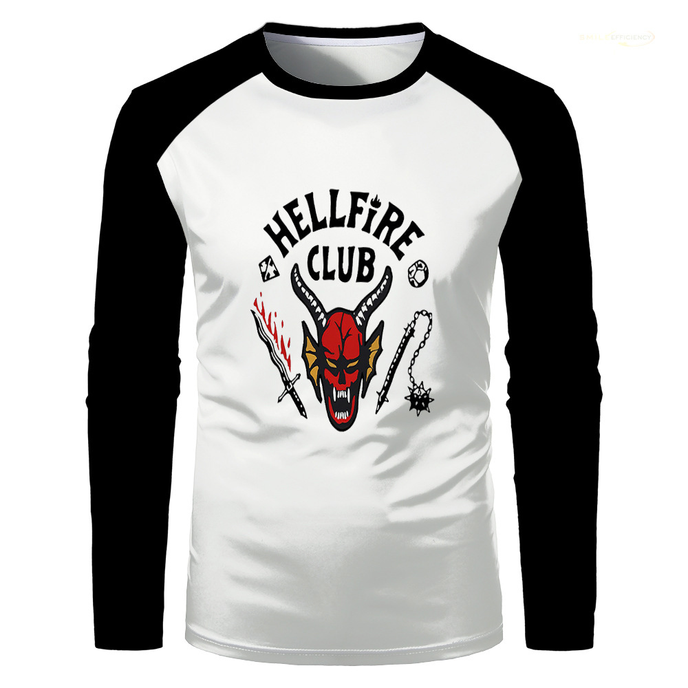 Stranger Things Season 4 Long Sleeve T-Shirt Women's/Men's T-Shirt Hellfire Club T-Shirt Three Seasons Fun T-Shirt Clothes Unise