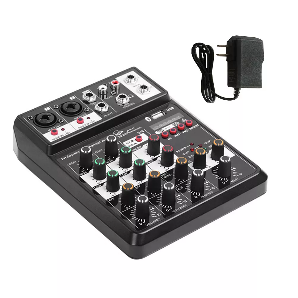 Live Streaming Computer DJ Multifunction  Compatible 4 Channel Headphone Jack Studio Sound Card Audio Mixer Portable