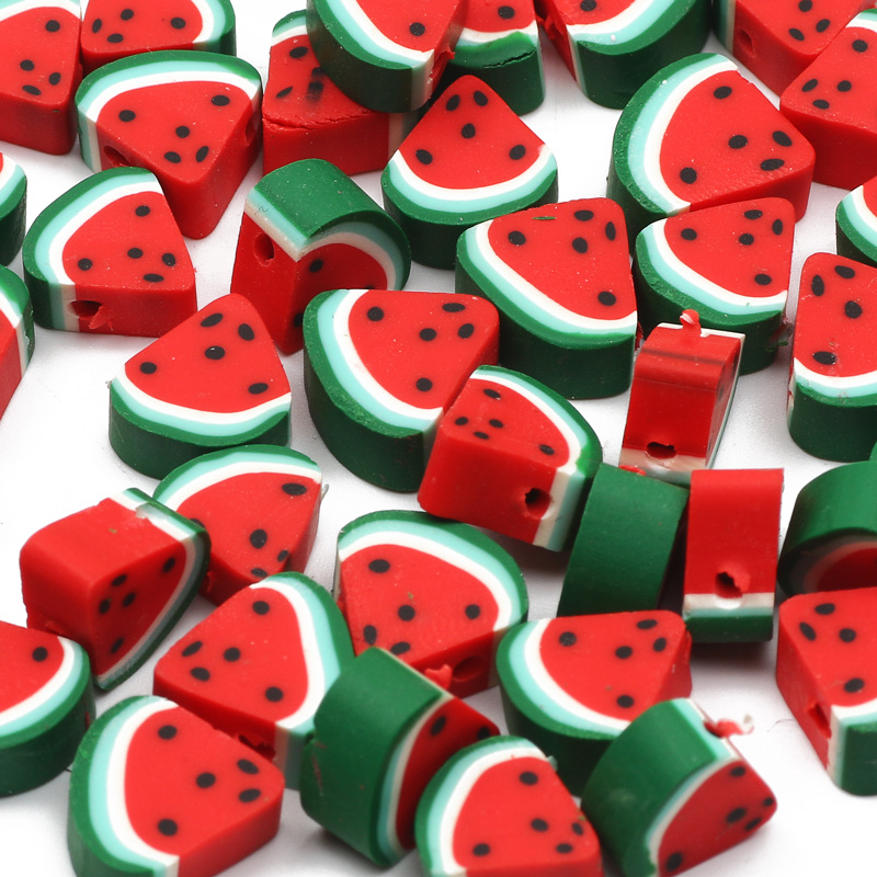 Polymer Clay Watermelon Beads Polymer Clay Beads Handmade Spacer Beads For Jewelry Making Crafts DIY Bracelet 20/50/100Pcs