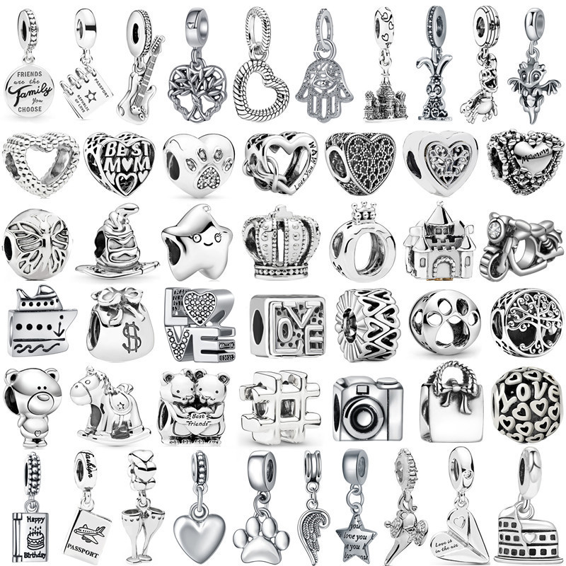 Silver Color Heart Angel Lady DIY Pendant Beads Jewelry Accessories Gift Suitable for Original Pandora Charm Bracelet
