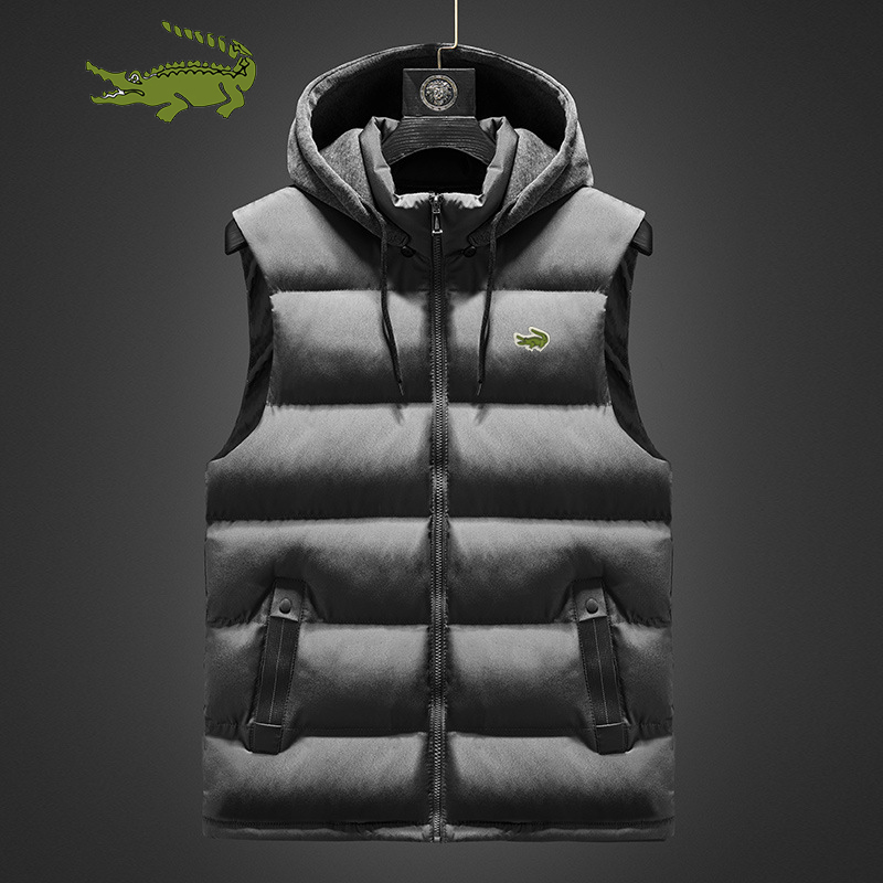  Vest Autumn Winter Men Cotton Vest Jacket Solid Color Sleeveless Down Waistcoat Jacket Male Casual Vest Coat