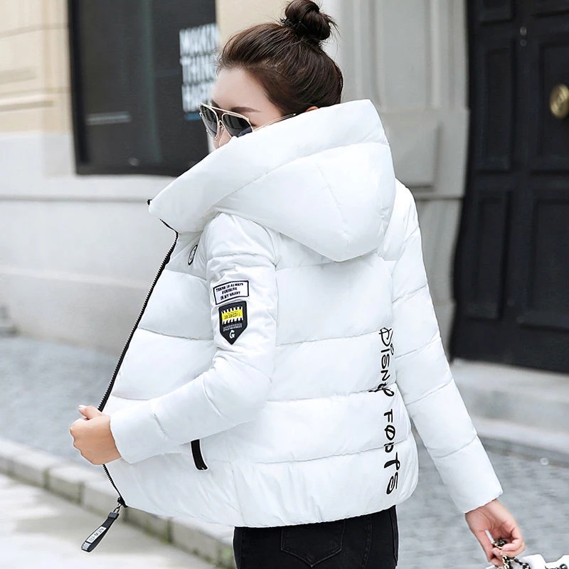 Hooded Thick Warm Short Jacket Cotton Padded Parka Basic Coat Female  Winter Parkas Women Jacket Outerwear  5XL