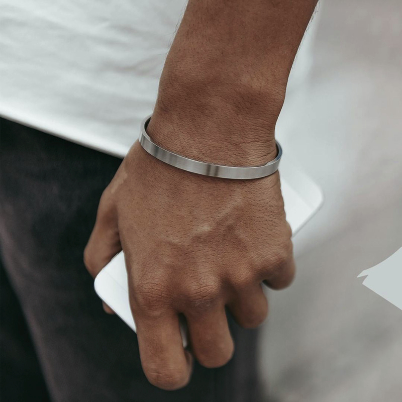 Assorted Colors 3MM to 16MM  Men Women Flat Skinny Cuff Bangle Bracelet in Stainless Steel Brackelts Gifts For Mom Dad Sister