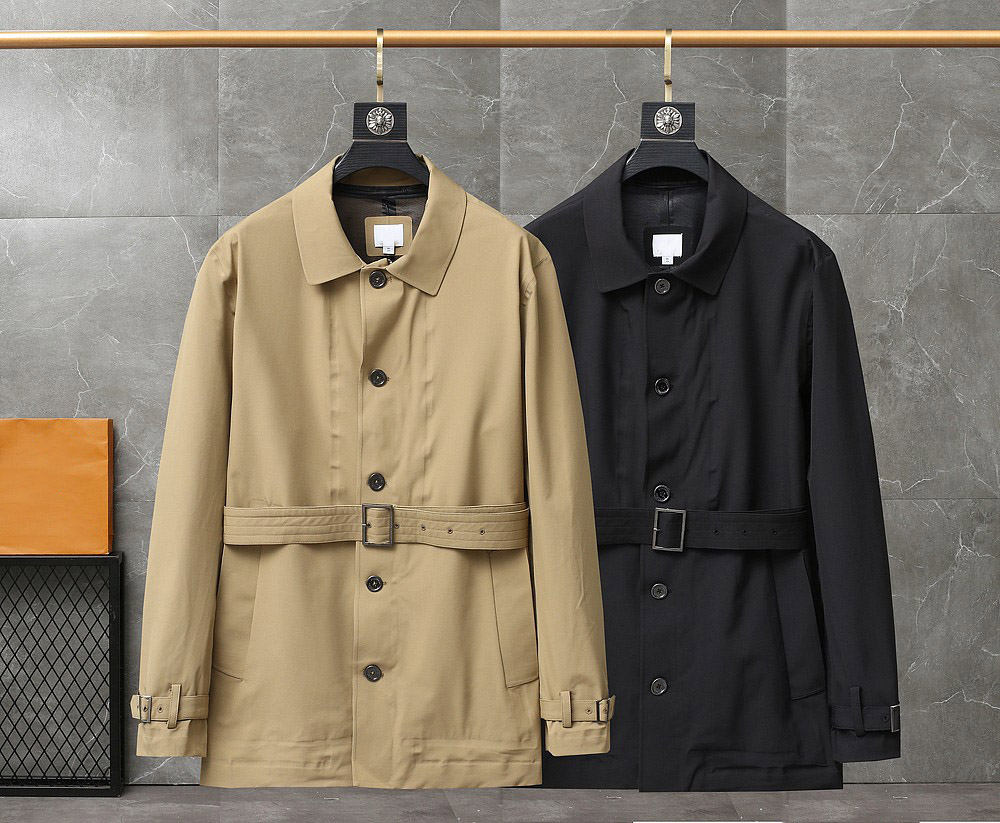 Autumn  men's long trench coat British style simple and high  M-2XL