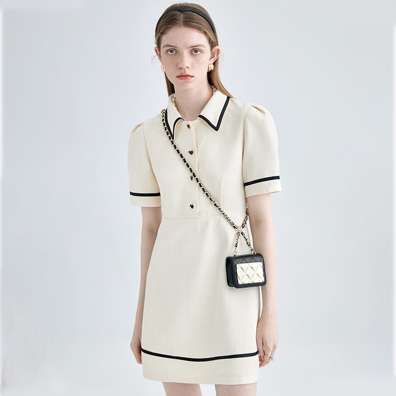 Summer Short Sleeve Polo Shirt Dress Women   Preppy Style Polo Collar Clash Mini Dress Cute Solid Y2K Party Clothing