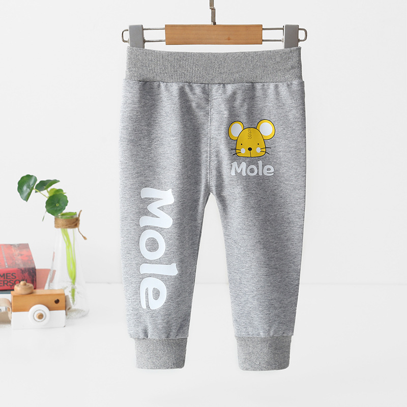 Cartoon Baby  Long Pants Autumn Winter  Plus Velvet Thickened Children's Sports Pants Kids Girls Loose Trousers