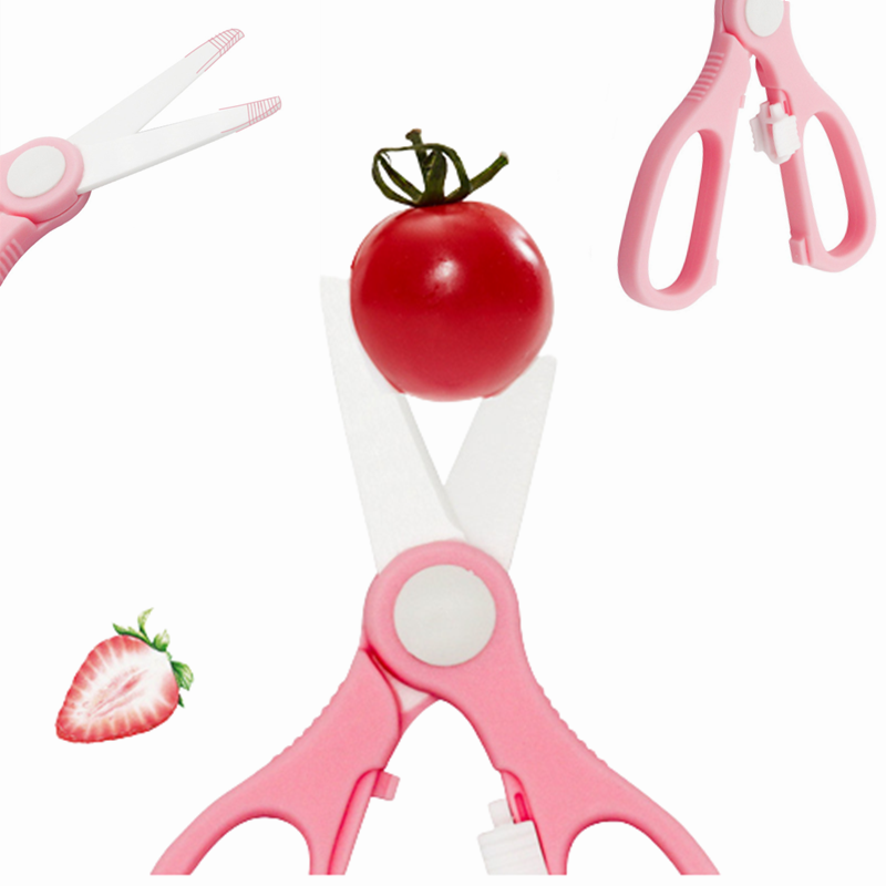 Baby Food Mills Ceramic Scissors Portable Infant Feeding Aid Scissors with Shear Case Food Scissors Baby Supplies Baby Tableware