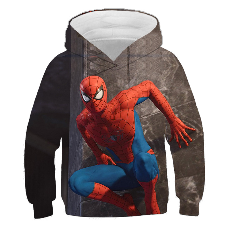 Marvel Series Superhero Spiderman Hulk Hoodies 3-14 Ys  Sweatshirts  Hoodies Children Sweatshirt Kids  Girls Clothes