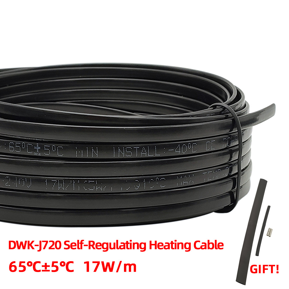 Best 220V 230V 240V No need Controller Water-proof Self Regulating Heating Cable， Prevent Pipe Freeze Heat Trace System