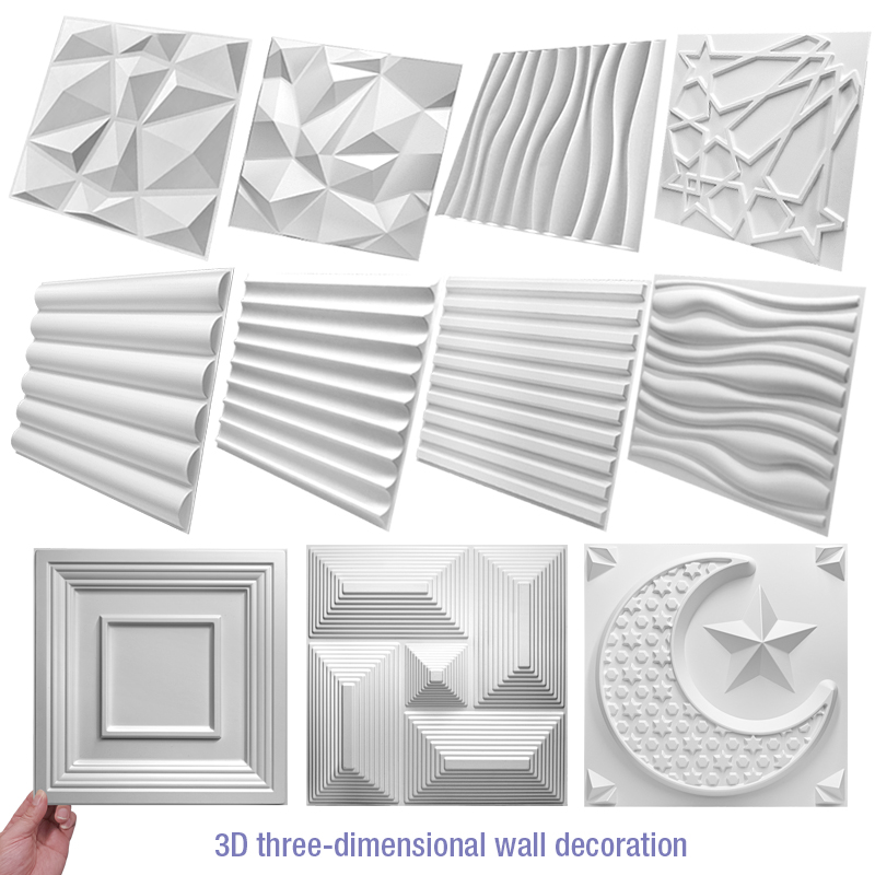30cm house wall renovation geometric 3D wall panel non-self-adhesive 3D wall sticker art tile 3d wallpaper room bathroom ceiling