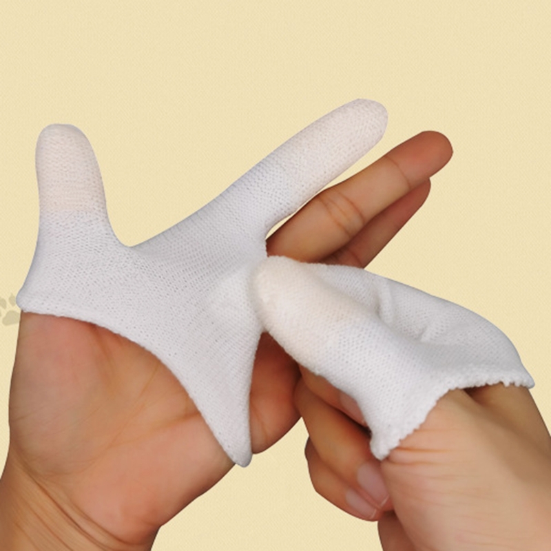 X37E Dog Toothbrush for Teeth Cleaning Finger Toothbrushes 2-Fingers Design Reusable Freshening Breath Pet Dental Care