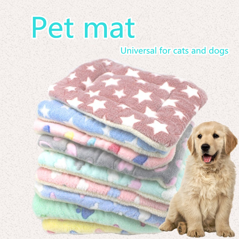 Dog Bed cama perro Pet Blanket Soft Thickened Fleece Pad Bed Mat For Puppy Dog Cat Sofa Cushion Home Rug Warm Sleeping Cover