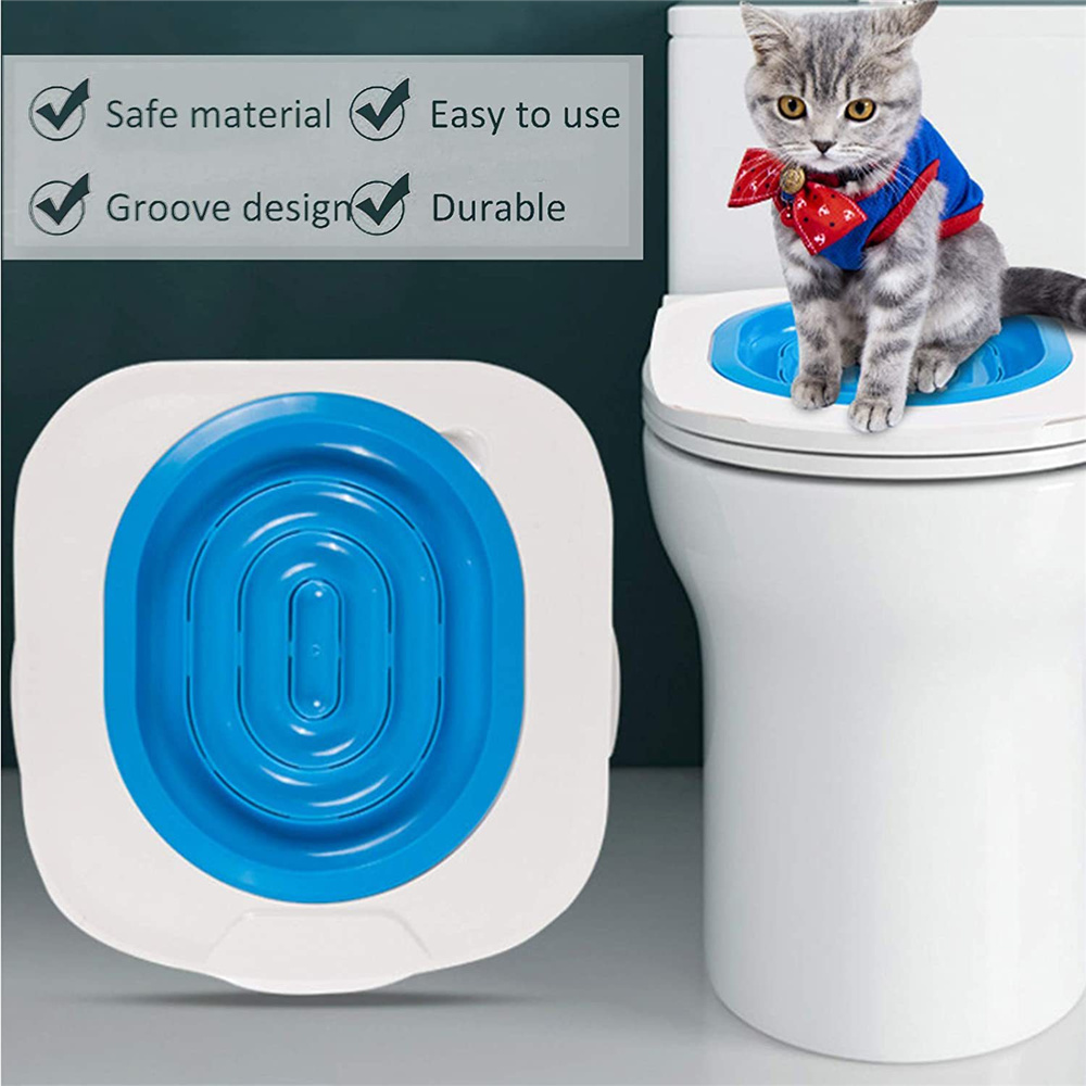 Cat Toilet Training Kit Litter Box Puppy Cat Litter Mat Cat Toilet Trainer Toilet Pet Cleaning Cat Teach Cat to Use Toilet