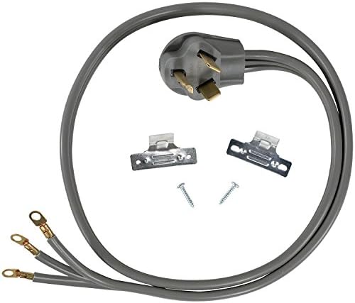 Certified Appliance Accessories 30-Amp Appliance Power Cord, 3 Prong Dryer Cord, 3 Wires with Eyelet Connectors, 4 Feet, Copper Wire