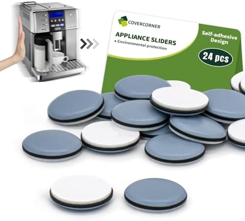 Appliance Sliders for Kitchen Appliances, Kitchen Appliance Sliders for Counter, Self Adhesive Small Appliance Slider - 3/4'' 24PCS Blue