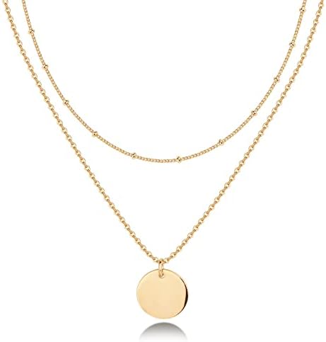 PAVOI 14K Gold Plated Layering Necklaces | Stylish Minimalist Design Pendant Necklaces | Butterfly, Heart, Lock, Evil Eye, Coin, Lightning Bolt, Circle, Cross Pendants for Women