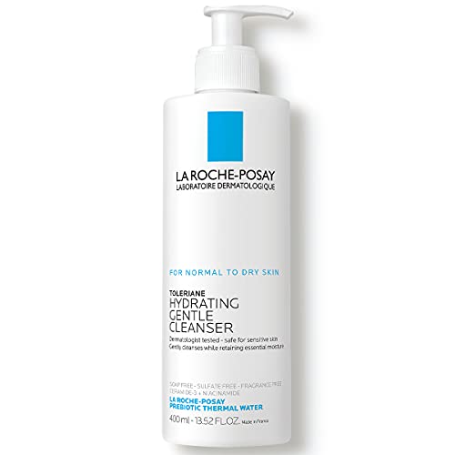 La Roche-Posay Toleriane Hydrating Gentle Face Cleanser | Hydrating Facial Cleanser With Niacinamide + Ceramides | Daily Face Wash For Dry Skin To Normal Skin | Sensitive Skin Tested | Fragrance Free