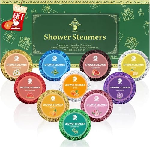 10 Pack Shower Steamers, Shower Bombs Aromatherapy with Natural Essential Oils, Personal Care and Relaxation Birthday Gifts for Women and Men, Gifts for Wife Mom