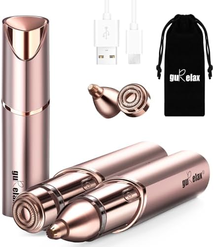 Facial Hair Removal for Women(Gen 3 Pro), guRelax Facial Hair Remover, Luxury Hair Removal Device for Face, Eyebrow, Peach Fuzz, with 2 Replacement Heads