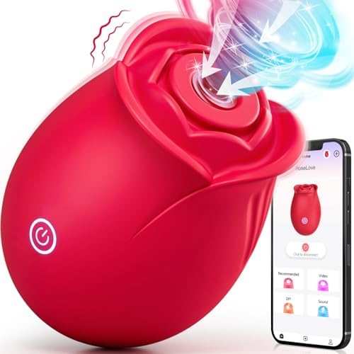 Sex Toys Rose Dildo Vibrator - Allovü Rose Sucking Vibrator Clitoral Nipple Stimulator with 9 Suctions, G-spot Dildo Vibrators Rose Sucker, Sex Toys for Women Female Couples Adult Sex Toy Games
