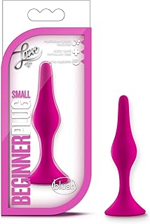 Blush Novelties, Luxe Beginner Silicone Butt Plug - Small Size - Soft, Tapered Heads - Satin Smooth Silicone - Suction Cup Base - Pleasurable Adult Sex Toy for Women and Couples - Pink