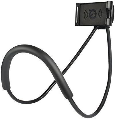 Smart Mobile Phone Stands,Universal Hanging on Neck Cell Phone Mount Holder, Flexible Lazy Bracket DIY Free Rotating for Multiple Functions（Black）