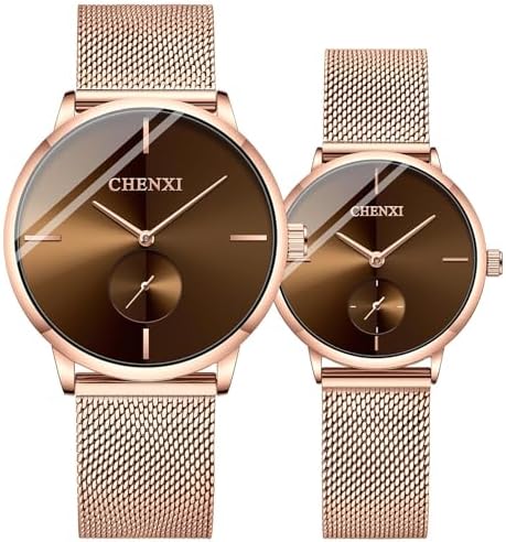 Couple Watches Men and Women Pair Quartz Watches Casual Stainless Steel Mesh Strap Fashion Watches