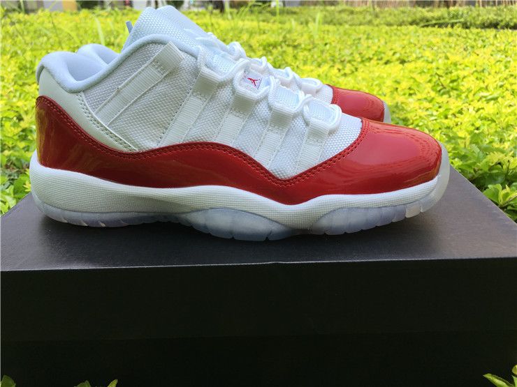 PK AIR JORDAN XI 11 RETRO LOW WHITE VARSITY RED